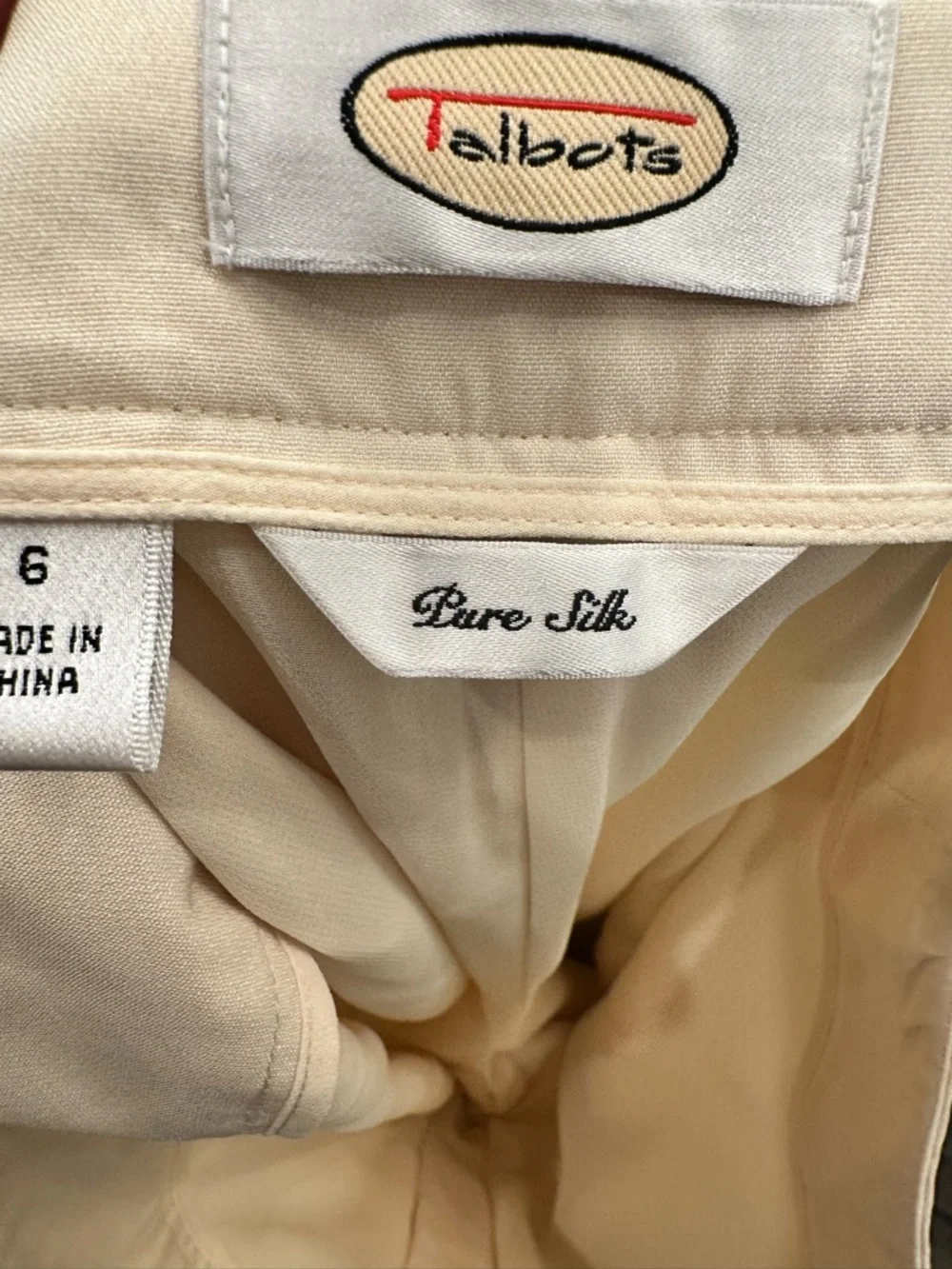 Talbots Cream Two-Piece Men's Suit Blazer and Trousers